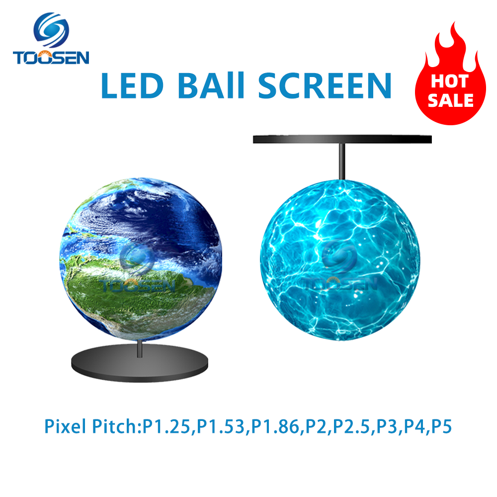 Toosen Factory Spherical LED Video Display 360 Degree P1.5P1.8P2 Custom Advertising Sphere Earth Shape Creative Led Ball Screen