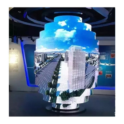 Outdoor indoor Soft Flexible Curved Round cylindrical cylinder Ring Shape Led Display Screen For Cylindrical Column