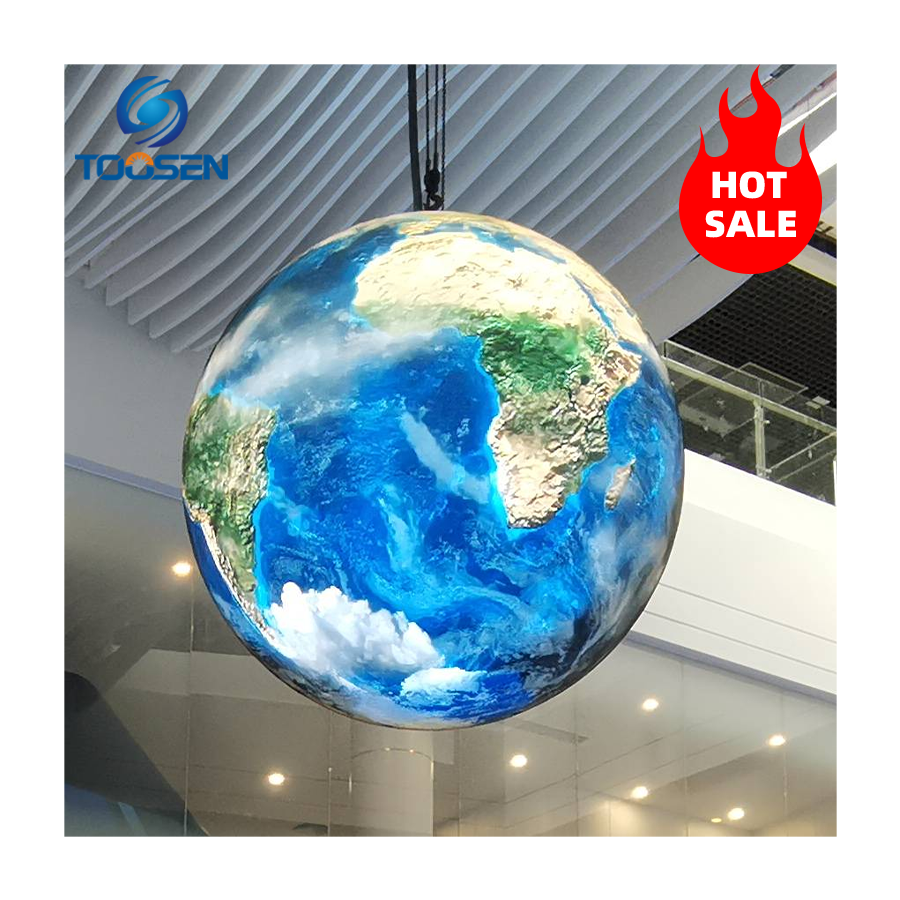 Toosen Factory Spherical LED Video Display 360 Degree P1.5P1.8P2 Custom Advertising Sphere Earth Shape Creative Led Ball Screen