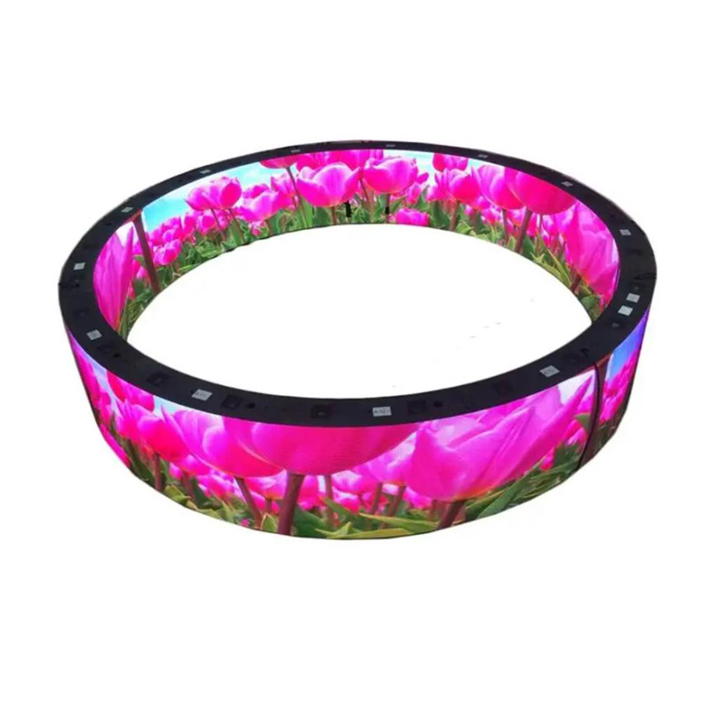 Outdoor indoor Soft Flexible Curved Round cylindrical cylinder Ring Shape Led Display Screen For Cylindrical Column