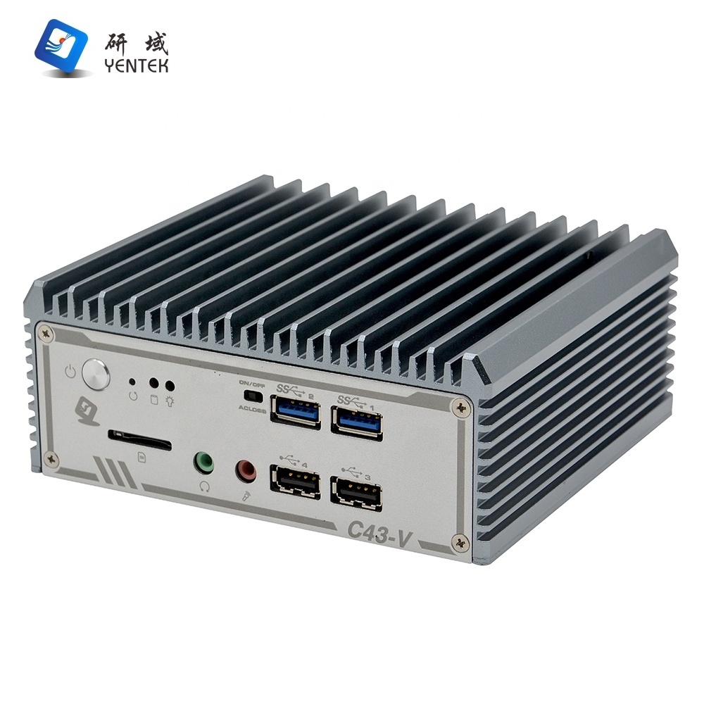 Intel J4125 i5 i7 industrial computer 2 LAN RS232 485 Dual display Win10 Linux Ubuntu Fanless Embedded Industrial Mini PC