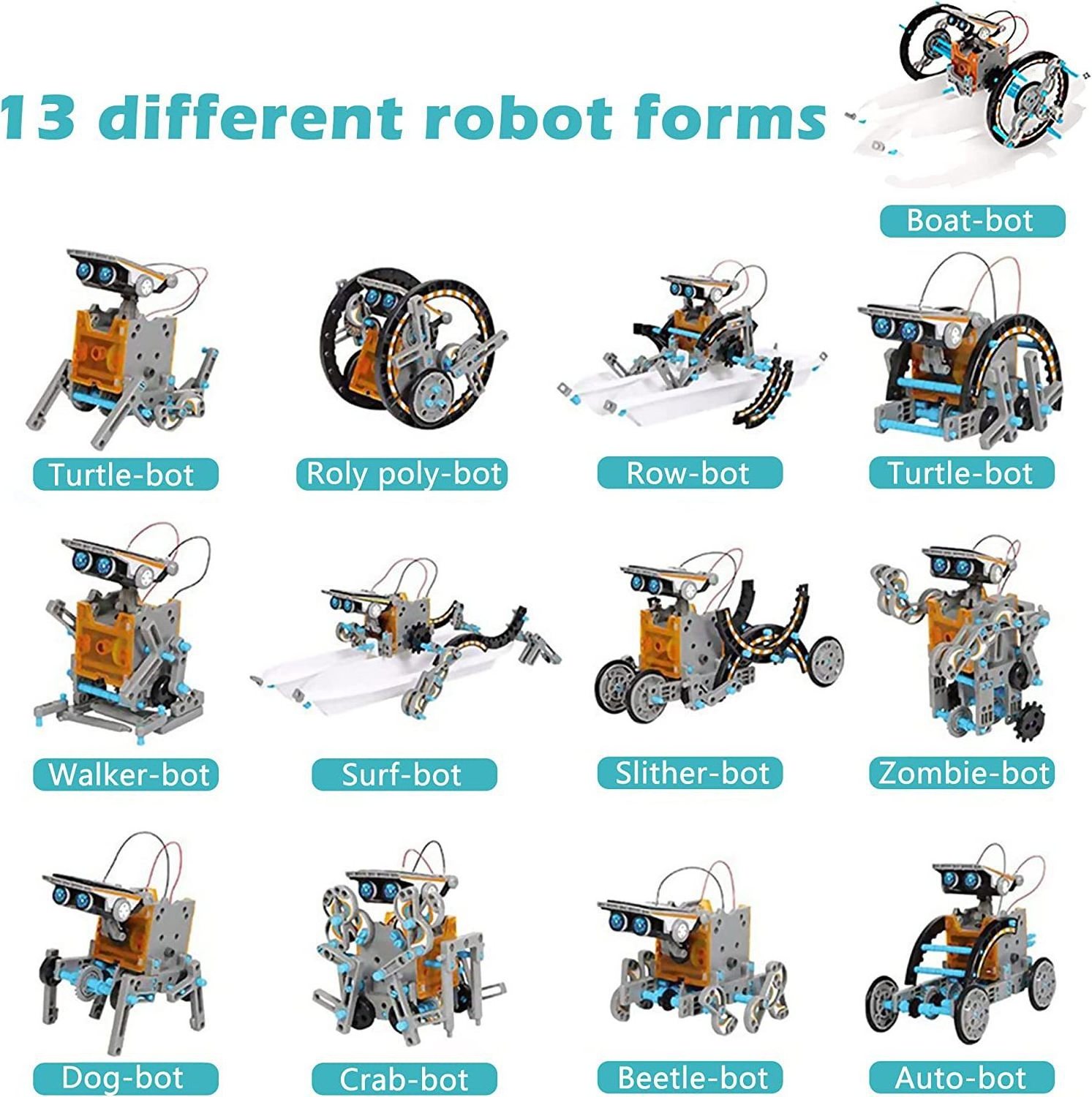 Updated Version 13-in-1 STEM Education Solar Robot Toys DIY Building Science Experiment Activites Kits For Kids Aged 8-10 Gifts