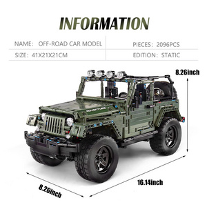 MOULD KING 13124 RC Jeeps Wrangler Adventure Off-Road SUV Off Road Car Model Army Green Vehicle Rubicon RC Building Blocks