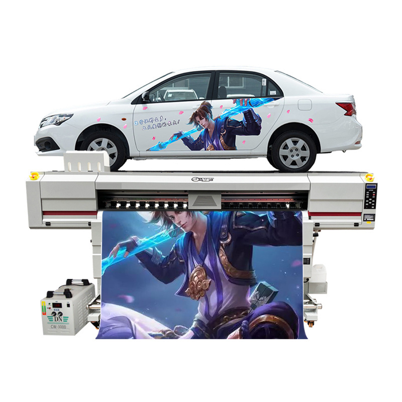 High Speed 1.8m  4pcs I3200-U1 Head  Sticker Vinyl Poster Banner UV Roll To Roll Digital Printing Machine