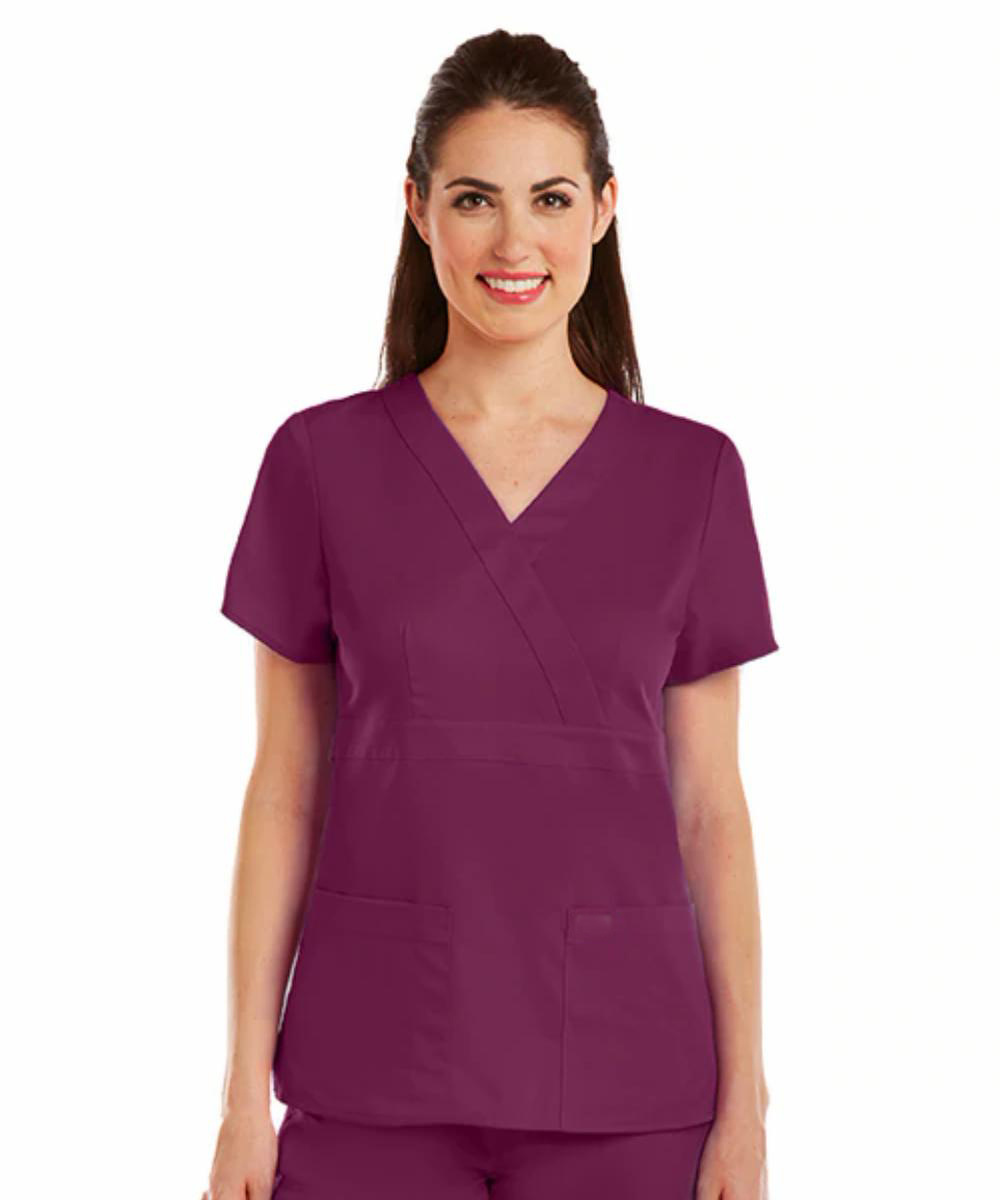 V-Neck Scrubs Hospital Uniforms Hot Selling Stylish Burgundy Navy Blue Medical Scrub Nursing Polyester Stretchy Hospital Uniform