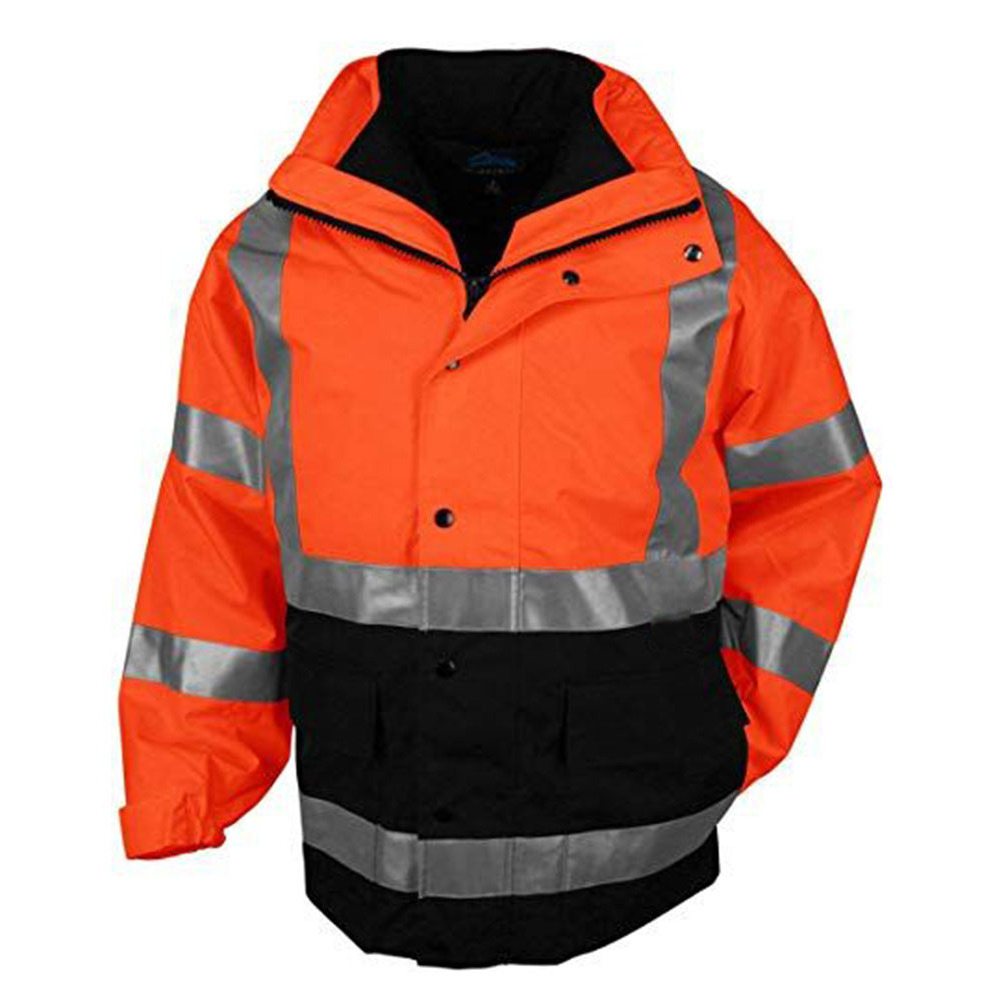 Multi Pocket Zip Security Guard Uniforms Work Reflective Safety Clothing Men's Safety Vest And Jackets Wholesale Reflective Winter Work Jacket