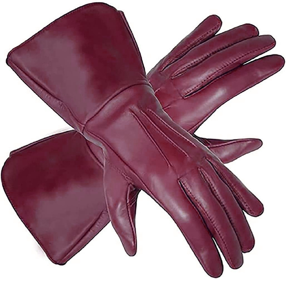 OEM High Quality Leather Mittens Long Sleeve Korean Fashion Leather Women Gloves Sheep Skin Lady Gloves