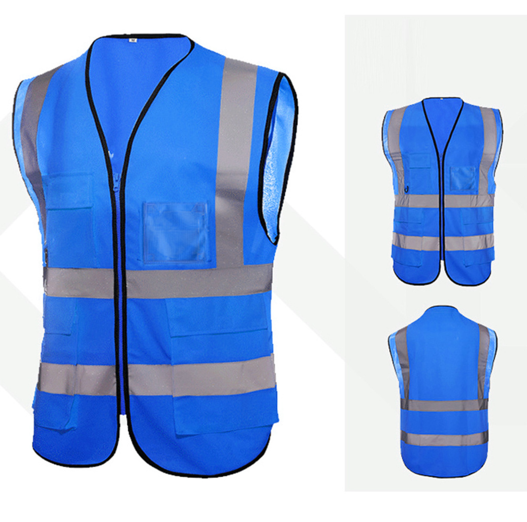 Security Reflective Safety Vest With Multi Pocket high visibility surveyor safety vest