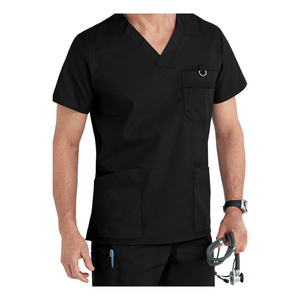 OEM Breathable Add Logo Luxury Bleach Resistant Men Nurse Scrubs Uniforms Male One Piece Medical Hospital Scrubs for Health Worker