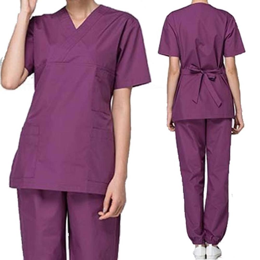 Customize Fashionable Hospital Uniform Top Stretch Scrub Sets Women Medical Nursing Jogger Pant Medical Scrub Sets