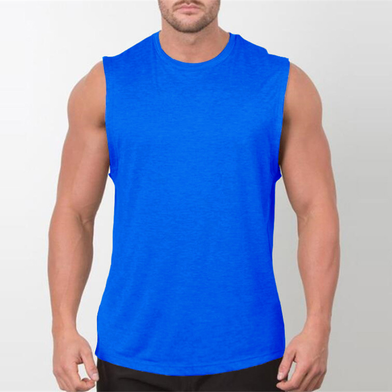 Wholesale Gym Vest Men's Sportswear 95% Bamboo Sleeveless Athletic Workout Fitness Bodybuilding Tank Top