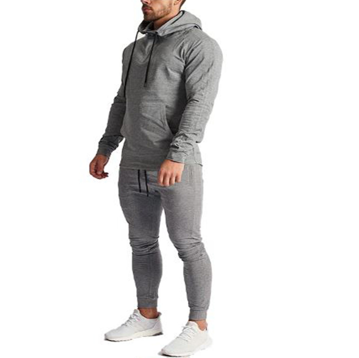 Wholesale Custom Logo Mens Sweat Suit with Hoodie Slim Fit Jogging Track Suits Tracksuits For Mens Material Polyester / Cotton