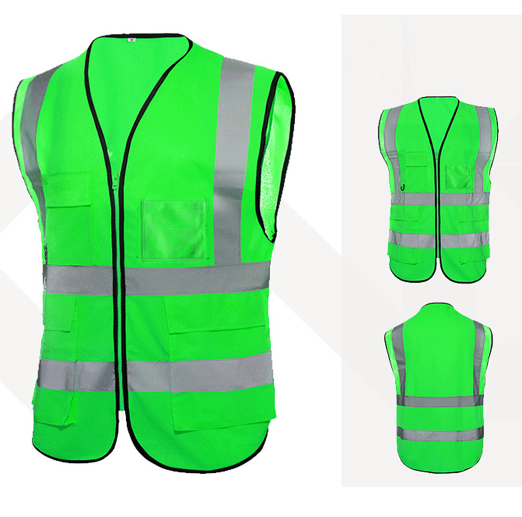 Superior quality blue safety reflecting vest Security Reflective Safety Vest With Multi Pocket