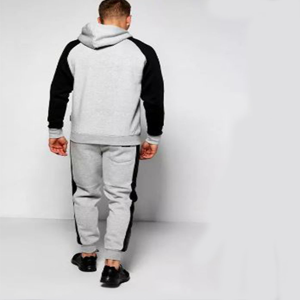 Wholesale Custom Logo Mens Sweat Suit with Hoodie Slim Fit Jogging Track Suits Tracksuits For Mens Material Polyester / Cotton