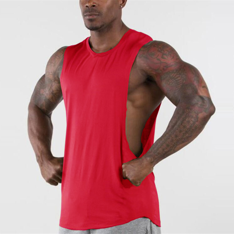 Wholesale Gym Vest Men's Sportswear 95% Bamboo Sleeveless Athletic Workout Fitness Bodybuilding Tank Top