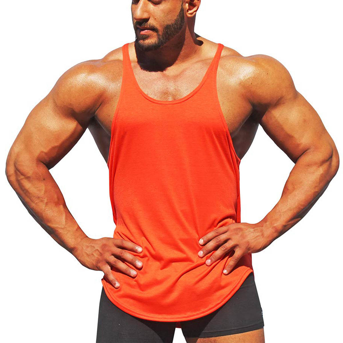 Fashionable Comfortable Solid Color 100% Exportable and High Quality Men's Tang Top Premium Quality Gym Workout