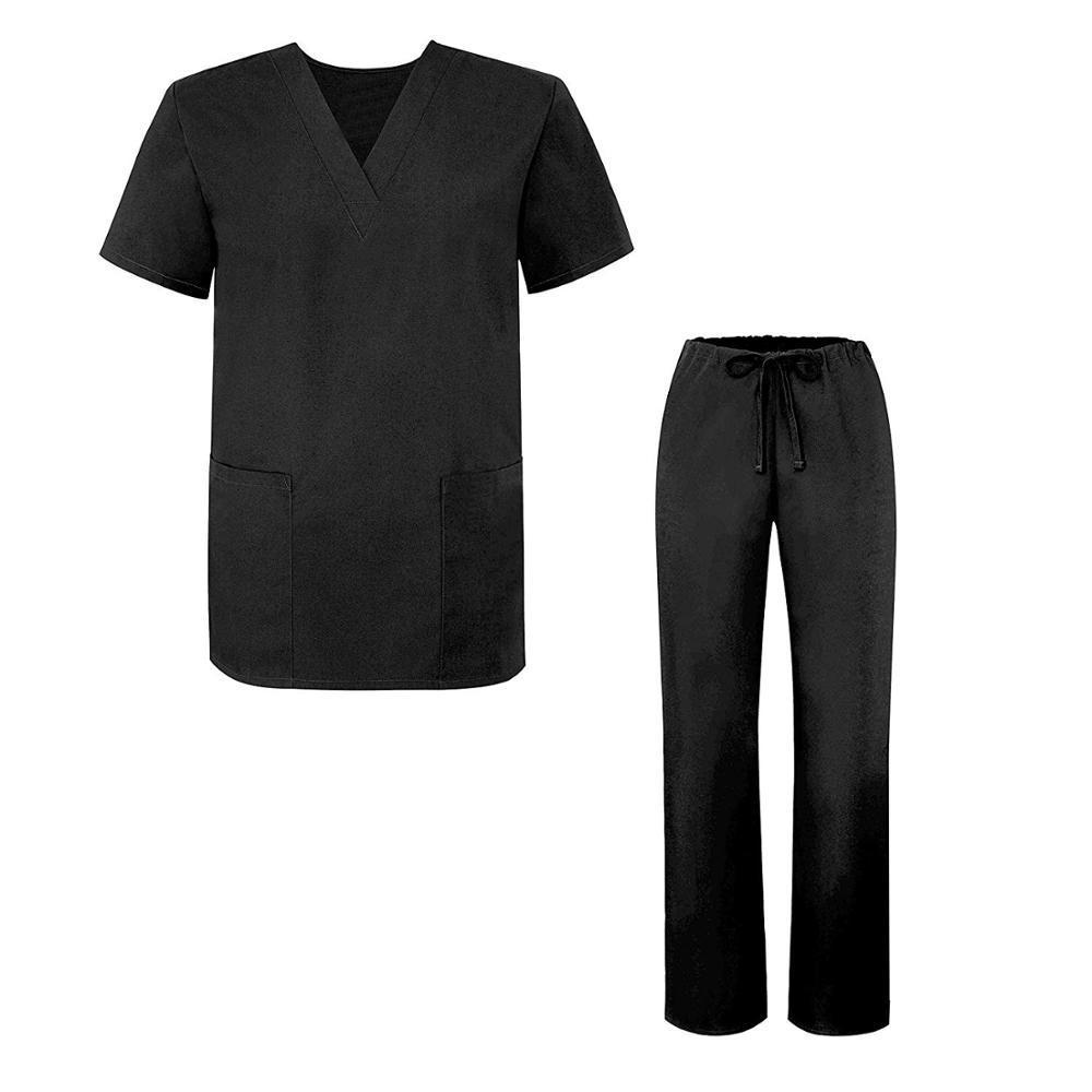 Customize Fashionable Hospital Uniform Top Stretch Scrub Sets Women Medical Nursing Jogger Pant Medical Scrub Sets