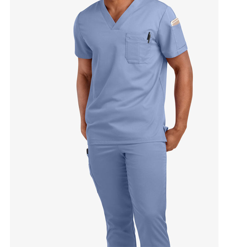 OEM Breathable Add Logo Luxury Bleach Resistant Men Nurse Scrubs Uniforms Male One Piece Medical Hospital Scrubs for Health Worker