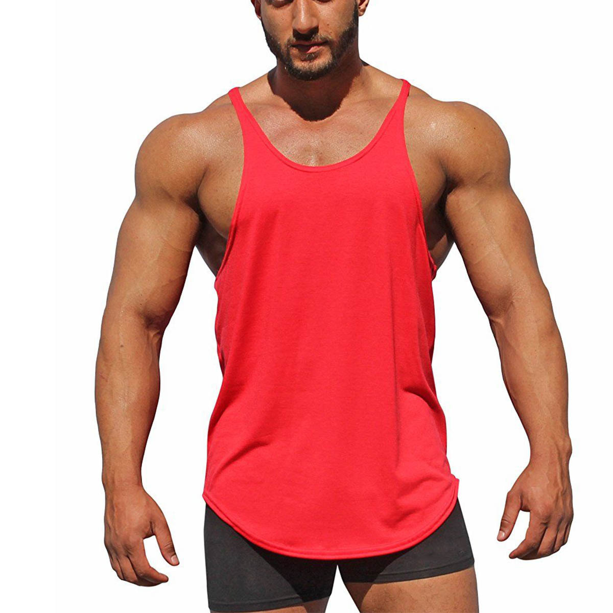 Fashionable Comfortable Solid Color 100% Exportable and High Quality Men's Tang Top Premium Quality Gym Workout