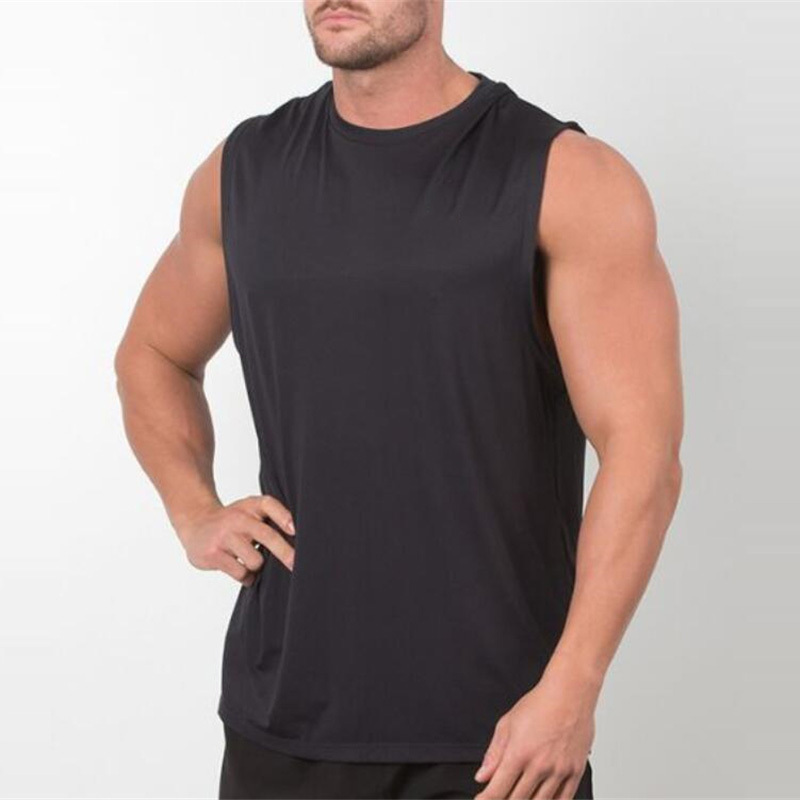 Wholesale Gym Vest Men's Sportswear 95% Bamboo Sleeveless Athletic Workout Fitness Bodybuilding Tank Top