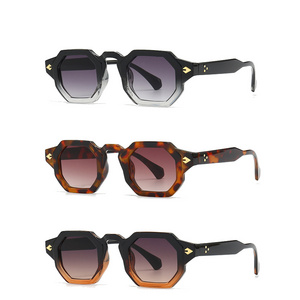 Geometric Small Frame Trendy Luxury Brand Eyewear Shades De Sol Oculos Men Vintage sunglasses women uv400