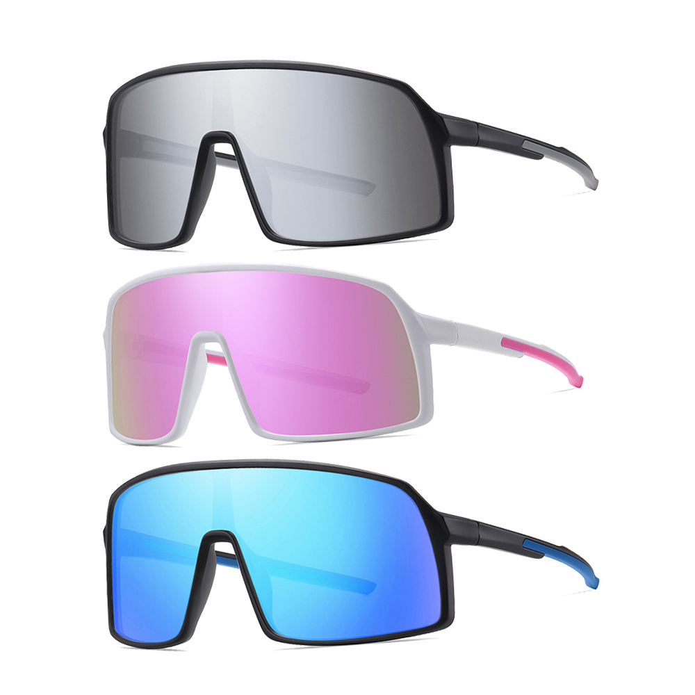 Windproof Big Frame Shield Visor Sunglasses Oversized One Piece Lens Polarized Sun Glasses Sports Bike Wrap Round Shade