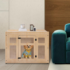 Indoor Solid Wood Dog Cage End Table Dog Kennel Furniture Pet House Wooden Dog Crate