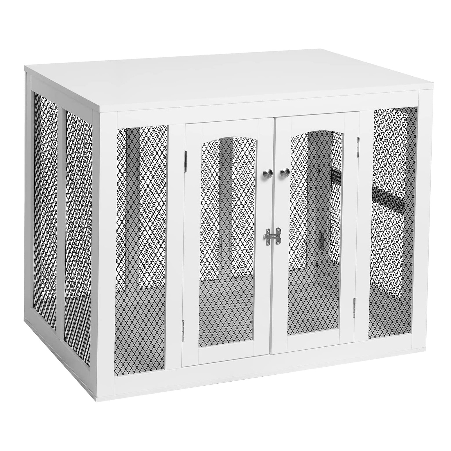 Double Door Design Mesh Wire Pet House Indoor Use Big Dog Crate with Cushion