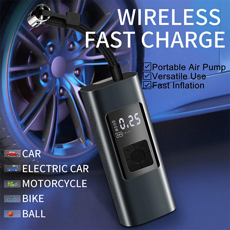 6000mAh Mini Inflated device with pressure gauge digital tire inflator for car motor launch air bed tire inflators