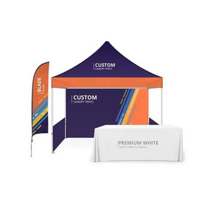 OEM custom logo printed outdoor waterproof 3x3m folding gazebo carpa 3x3 oxford trade show tent