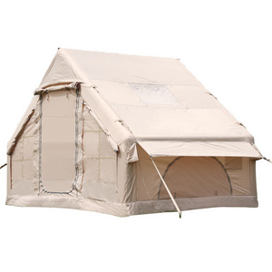 Hot sell large space waterproof air tent outdoor inflatable camping tent Air Pole Canvas Wall Inflatable tent