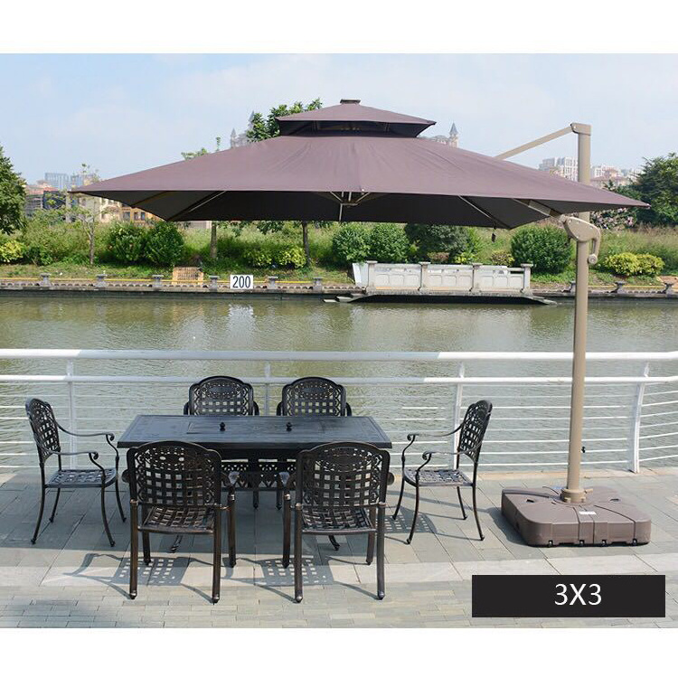 High Quality Garden Sunshade Cantilever Led Umbrella Outdoor Solar LED Lighting Parasol Patio Umbrellas