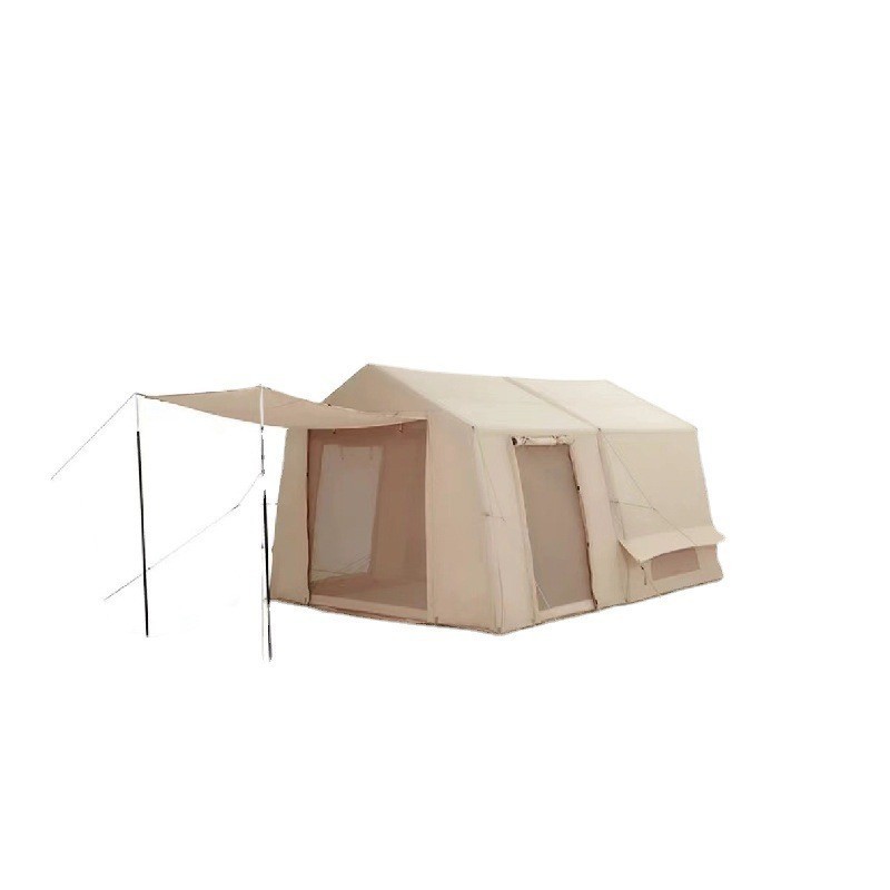 Hot sell large space waterproof air tent outdoor inflatable camping tent Air Pole Canvas Wall Inflatable tent