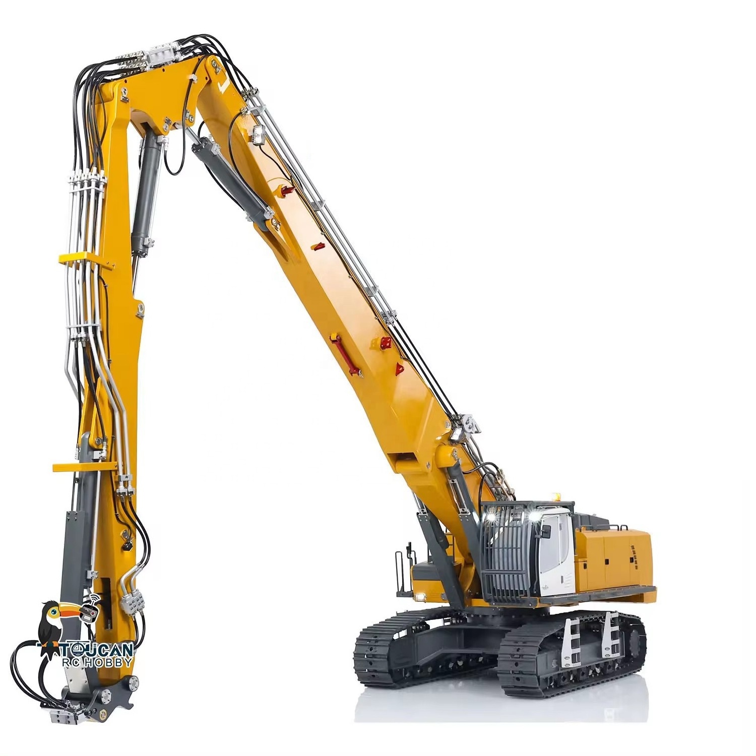 1/14 Hydraulic RC Excavators K970-300 Demolition Machine With Replaceable 2-arm Light Sound Radio Control TOUCAN Digger Toys