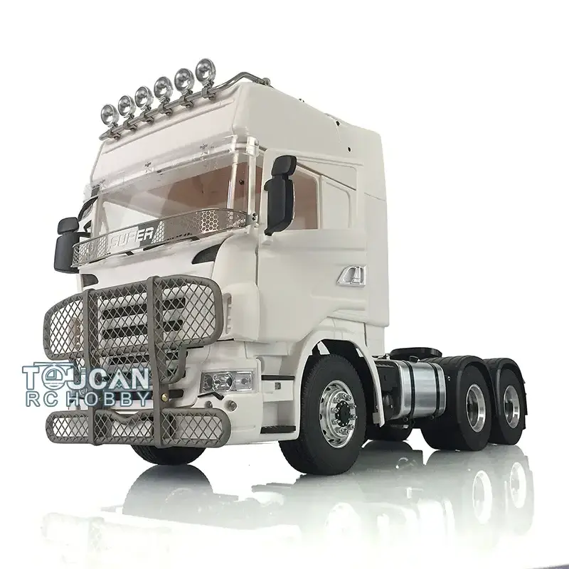 1/14 RC LESU 6*6 Tractor Truck Metal Chassis Construction Vehicle Cabin Radio Control Servo Motor Mud Guard Lights KIT THZH0966