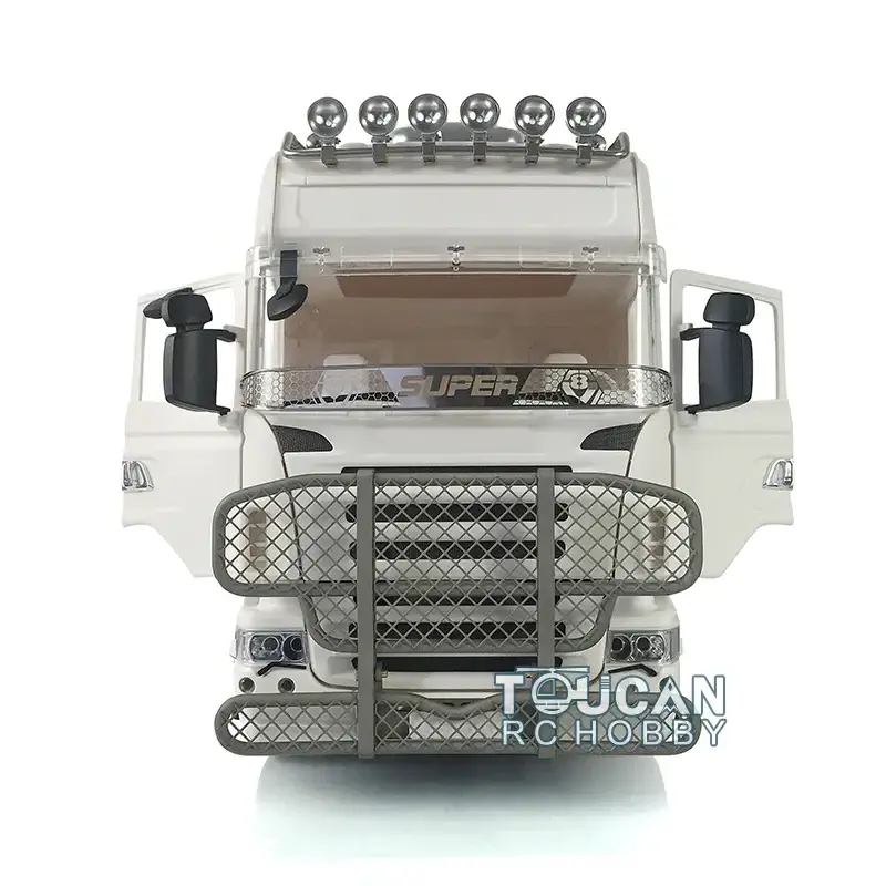 1/14 RC LESU 6*6 Tractor Truck Metal Chassis Construction Vehicle Cabin Radio Control Servo Motor Mud Guard Lights KIT THZH0966