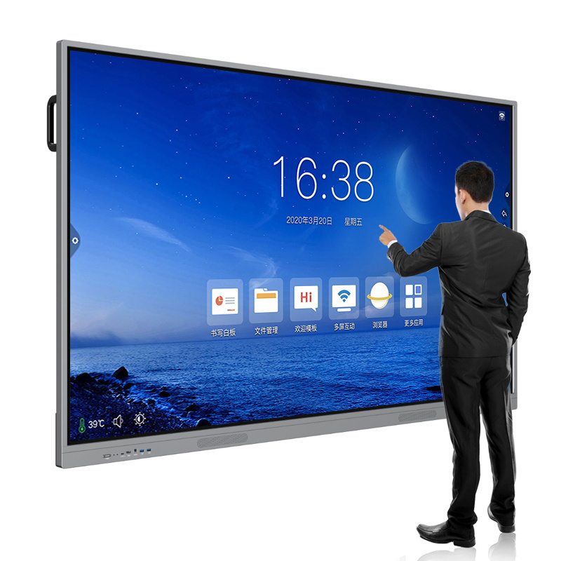 KINGONE OEM ODM Digital Whiteboard 4K Display 65 75 86 inch Interactive Flat Panel Multi Touch Screen Smart Board