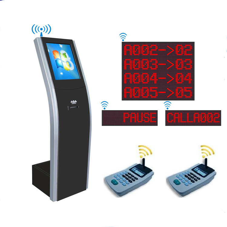 19 Inch Professional Number Ticket Printer Queue Calling System Cold Rolled Steel Queue Management System