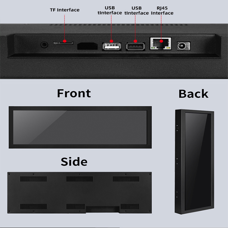 High Brightness Monitor 37 43 48 Inch Ultra Wide stretched Lcd Bar Shelf Edge Display