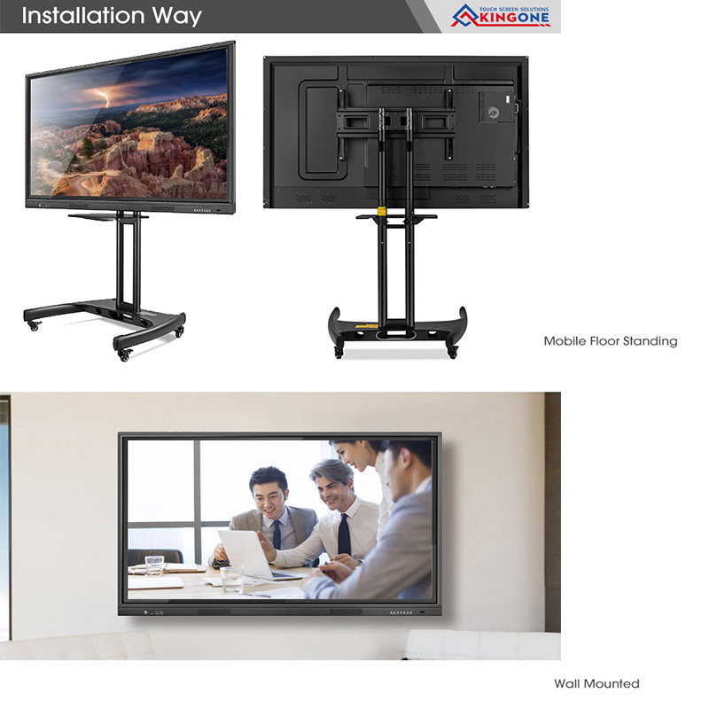 65 Inch Portable Interactive Touch Screen All In One Pc Flat Panel Ir Touch Interactive Smart Board For School Office