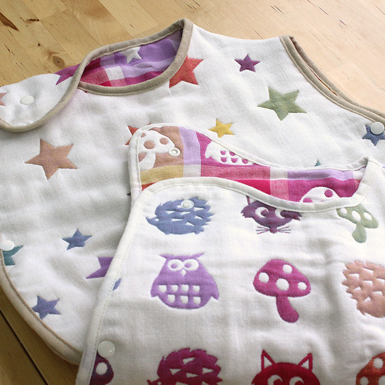 [Wholesale Products] Made in Japan 6-Layered Gauze Baby Swaddle 49cm*40cm 100% Cotton Breathable Low MOQ Soft Touch Star