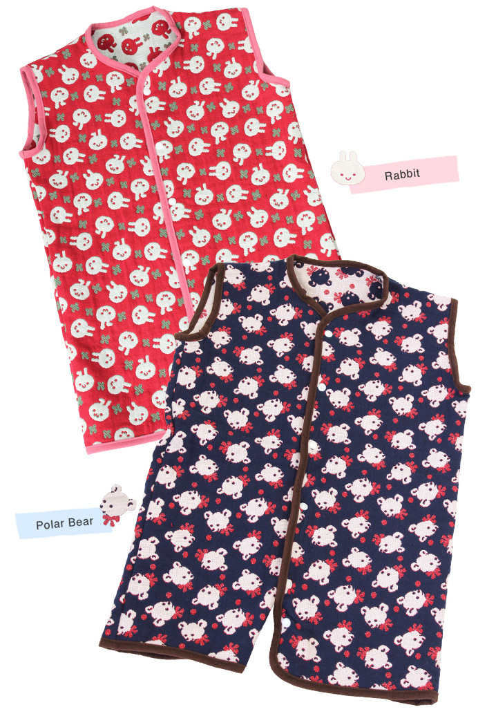 [Wholesale Products] Made in Japan 5-Layered Gauze Multi-Way Baby Swaddling & Pajama 32cm*55cm 100% Cotton Rabbit