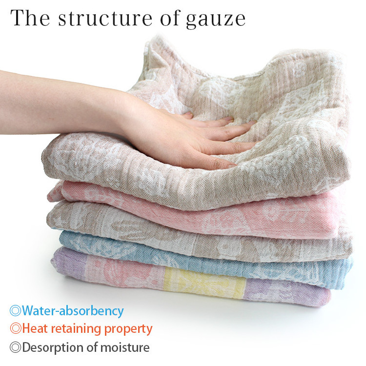 [Wholesale Products] Made in Japan Double-Layered Gauze Swaddle Clothes Baby Blanket 100% Cotton Breathable Low MOQ Soft Cat