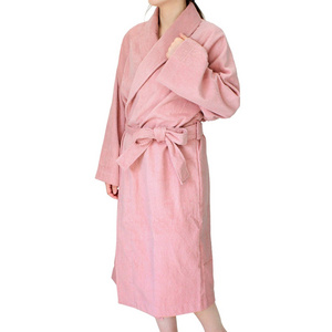 [Customize] Cotton 100% Bath robe L size Belt Made in Japan Towel Fabric Pajama Kimono Women's Sleepwear Soft Bathrobe