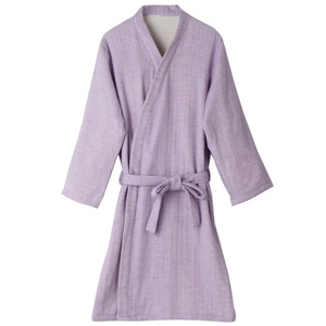 [Customize] Cotton 100% Gauze Bath robe  with Belt Made in Japan Towel Fabric Pajama Kimono Women's Sleepwear Soft Bathrobe