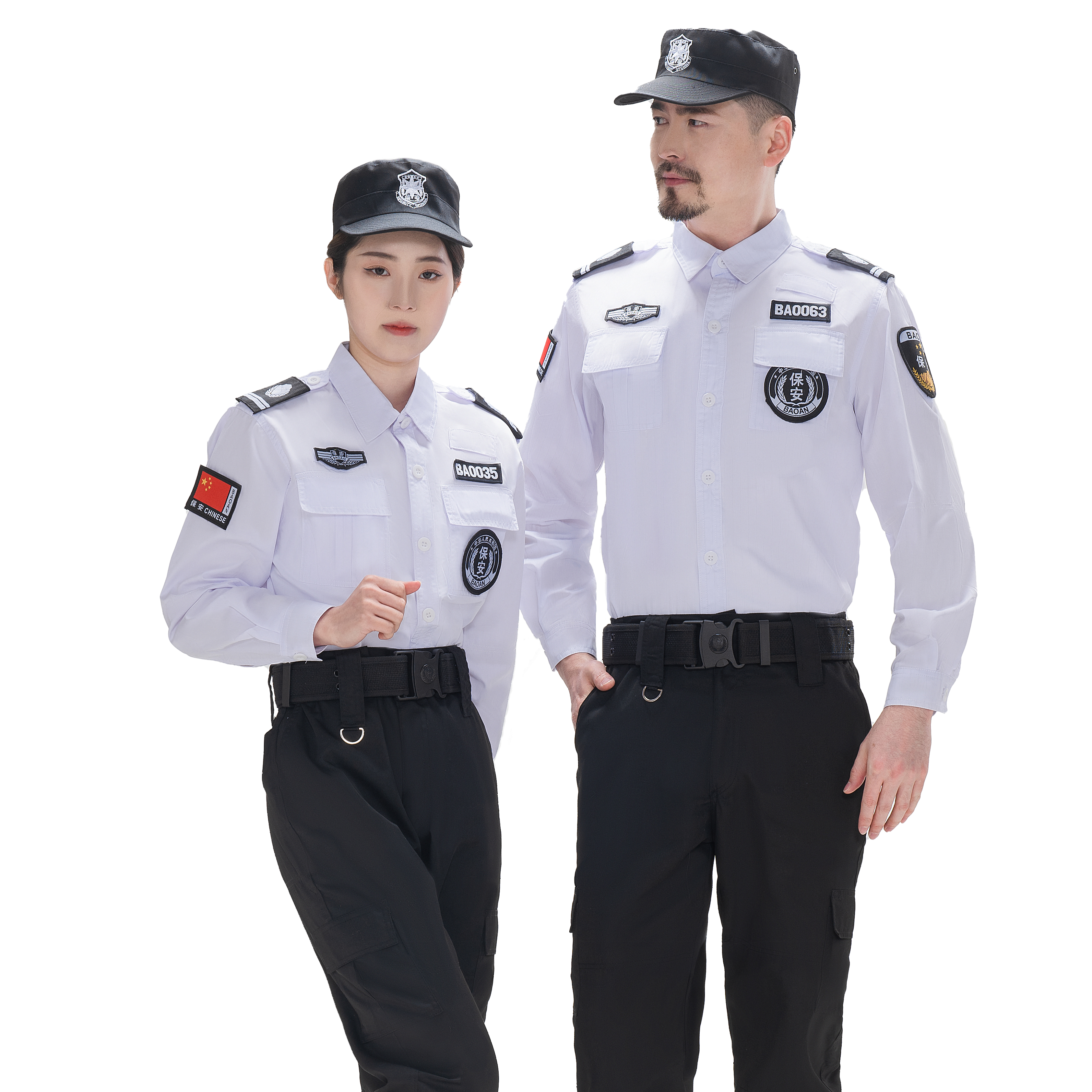 quality material fabric for security uniform long sleeve polo unisex global security uniform dress guard uniform