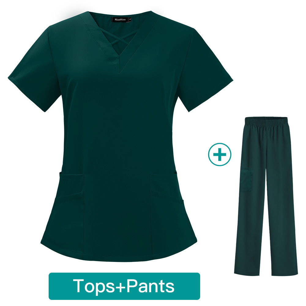 New Design Medical Scrub Sets TRS Polyester Spandex Stretchy Hospital Adar Medical Scrubs Uniforms