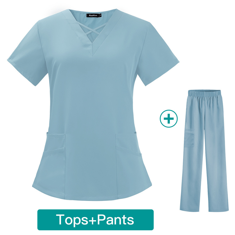 New Design Medical Scrub Sets TRS Polyester Spandex Stretchy Hospital Adar Medical Scrubs Uniforms