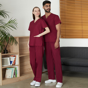 Unisex Custom Women Nursing Suit Doctor Beautician Hospital Stretchy Nurse Medical Scrubs jumpsuit Uniform Set