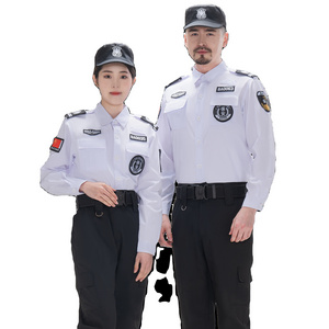 quality material fabric for security uniform long sleeve polo unisex global security uniform dress guard uniform